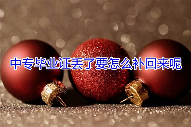 中专毕业证丢了要怎么补回来呢